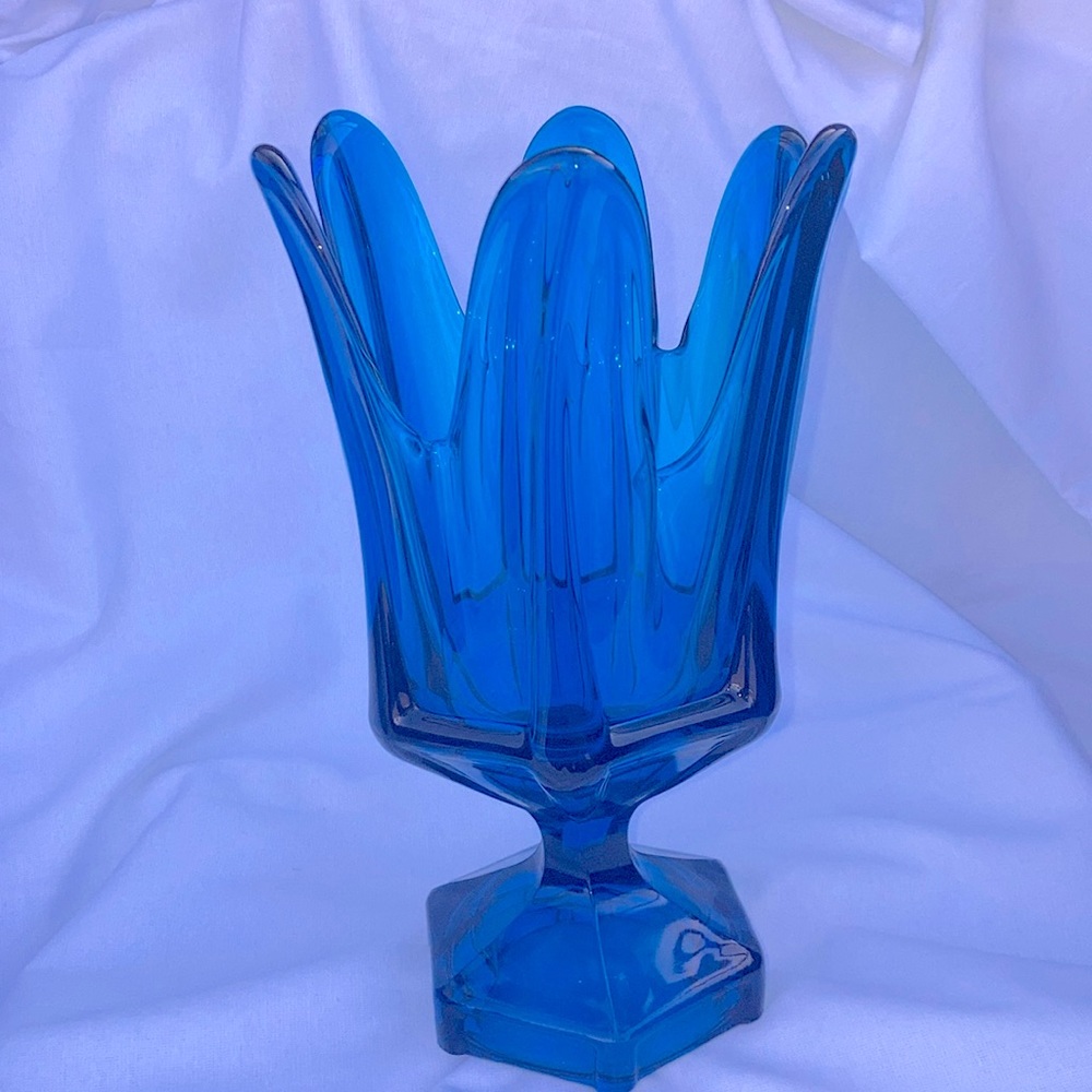 Viking Bluenique Flung Vase 11”